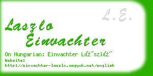 laszlo einvachter business card